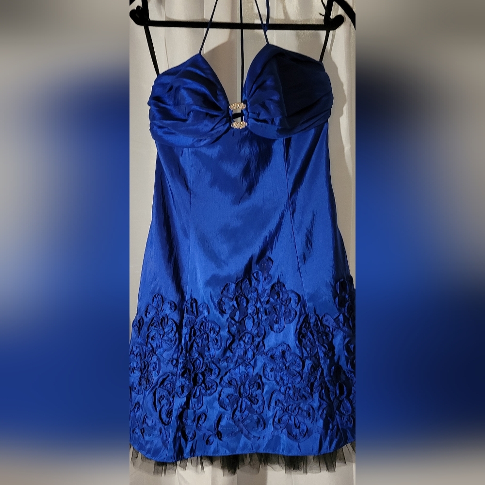 * XSCAPE royal blue cocktail dress Final Discount - Picture 4 of 9